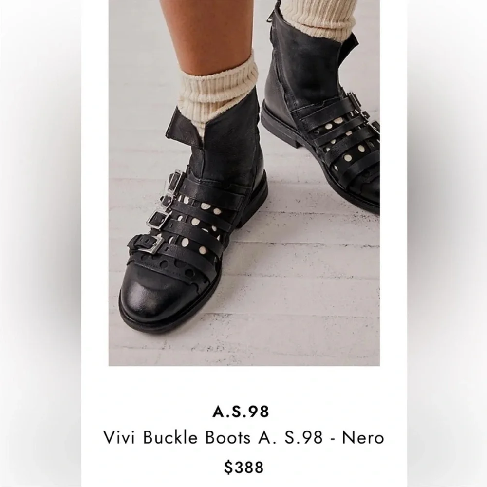 Free People x A.S.98 Vivi Buckle Boots Size 37 EU or 6 US - Picture 3 of 15